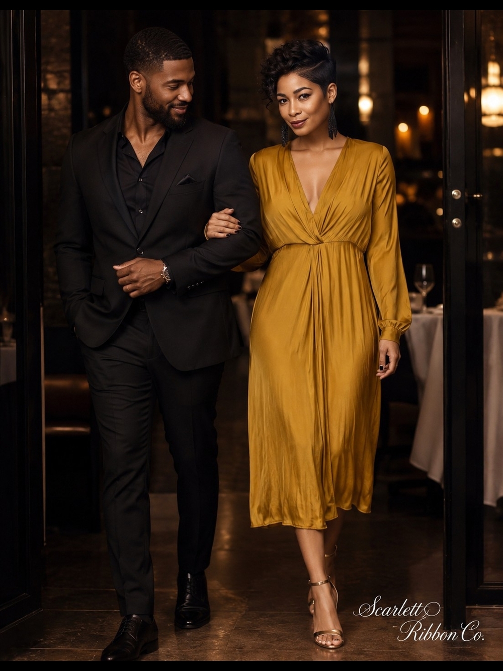 bohme Mustard Twist Detail Midi Dress